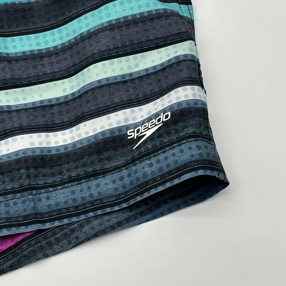 Speedo Men's 5.5" Volley Anthracite Cliff Stripe Swim Trunk Size M - Picture 3 of 9